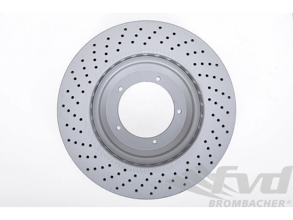 Pair Set of 2 Rear Sebro Drilled Disc Brake Rotors for Porsche Boxster Cayman