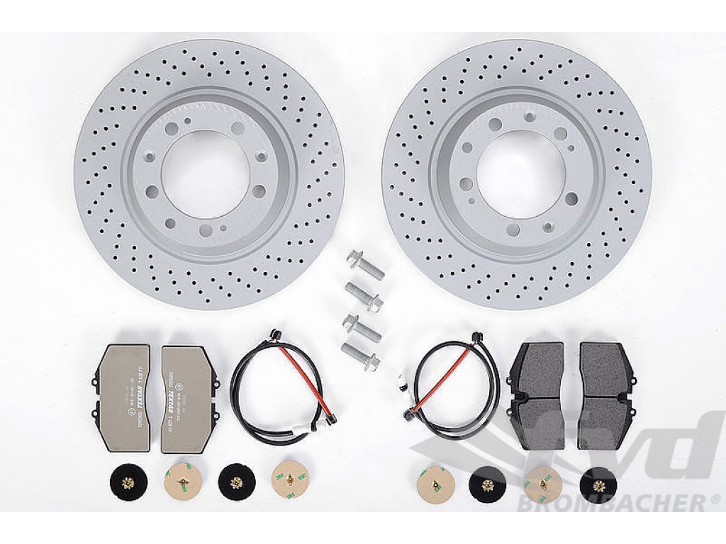 For Porsche 911 Pair Set Of 2 Front Cross Drill Vent Disc Brake Rotors 304 Mm